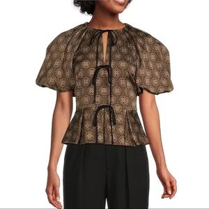 ANTONIO MELANI Brown Geometric Blouse